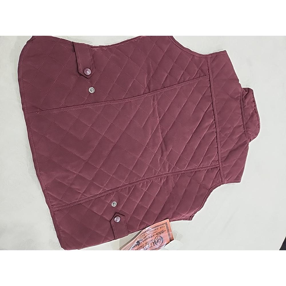 Outback Trading CO. Women’s Microsuede Quilted Equestrian Vest,szM,maroon,NWT - Picture 9 of 13